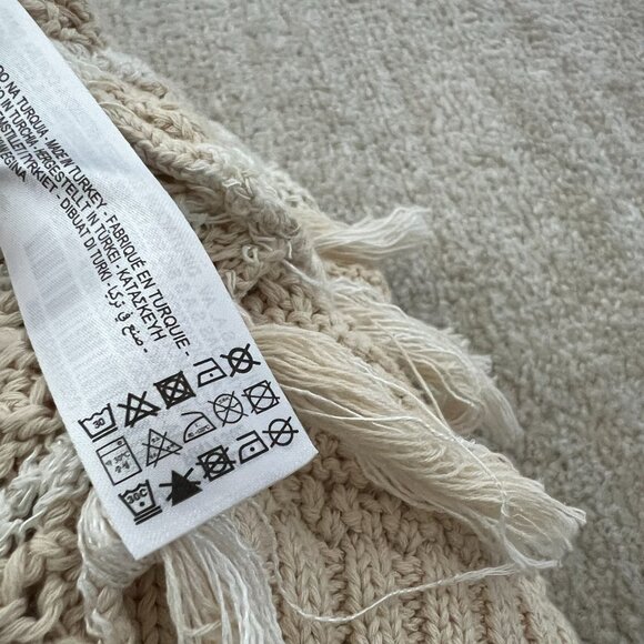 Zara Striped Short Sleeve Poncho Cardigan Sweater M - Picture 8 of 8